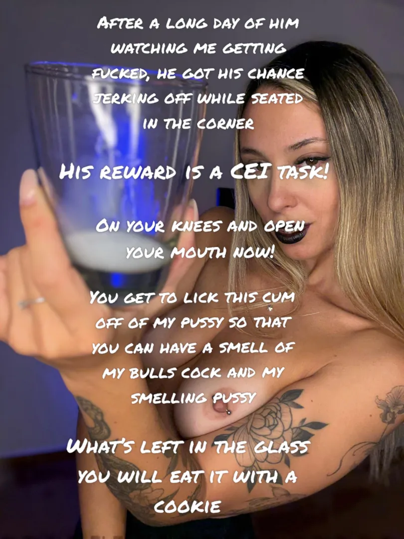 Would you lick my bulls cum from my pussy?