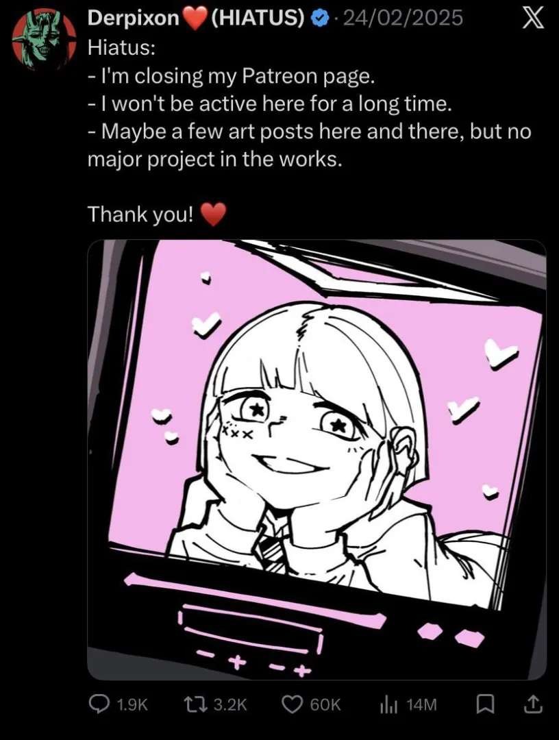 1 Year Ago Today, Derpixon announced their Hiatus.