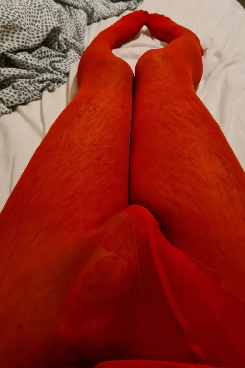 I love tights and my favourite are black, but I have a special thing for red tights too. Feel free to show me you in red too 
