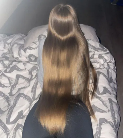 Just one stroke of your fingers through my thick, glossy strands and you’re already lost. Go on beg to brush it for me tonight