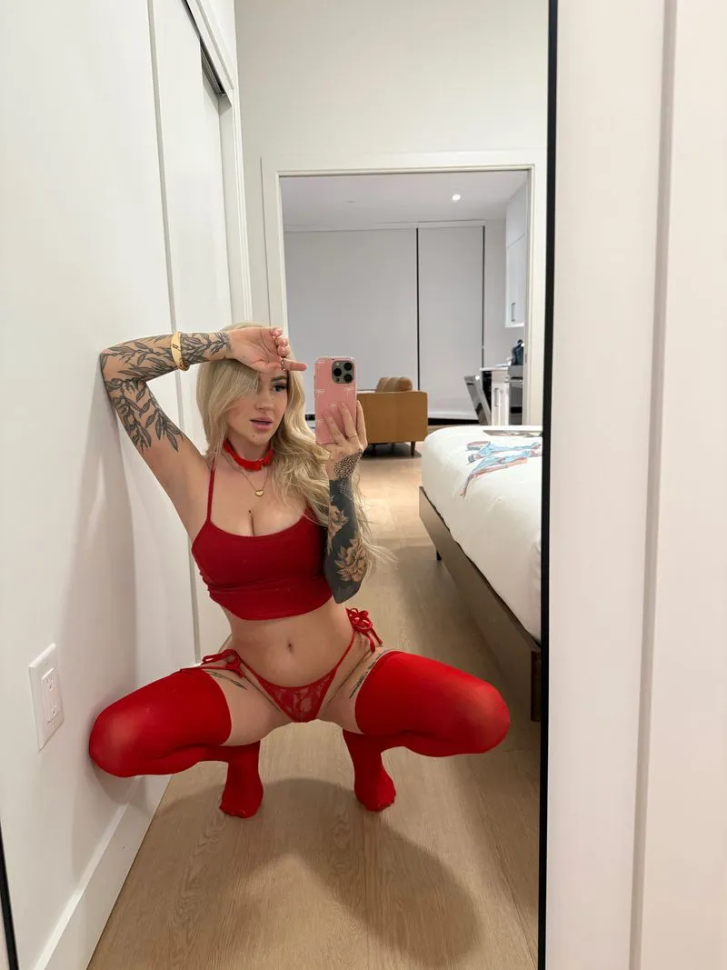 Slipped into this red outfit for u