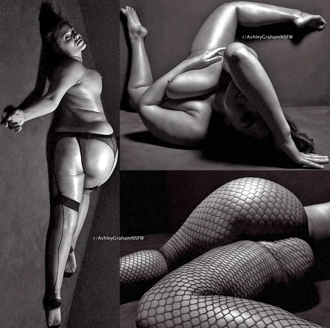 Ashley Graham fully nude B/W photoshoot - Enhanced and Upscaled