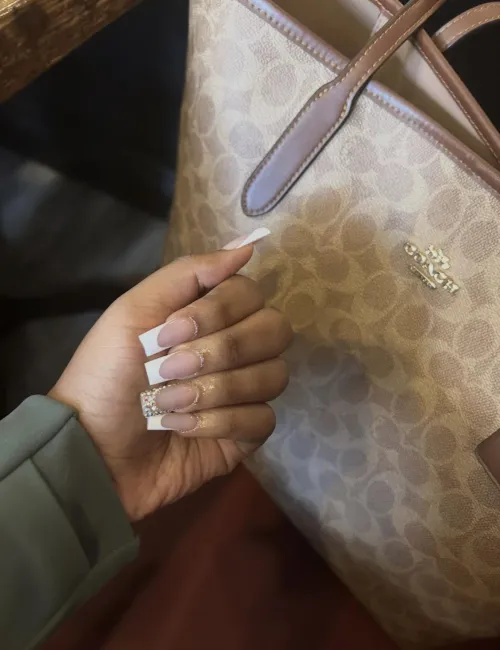 i love me a french tip‍ it just gives classy ugh