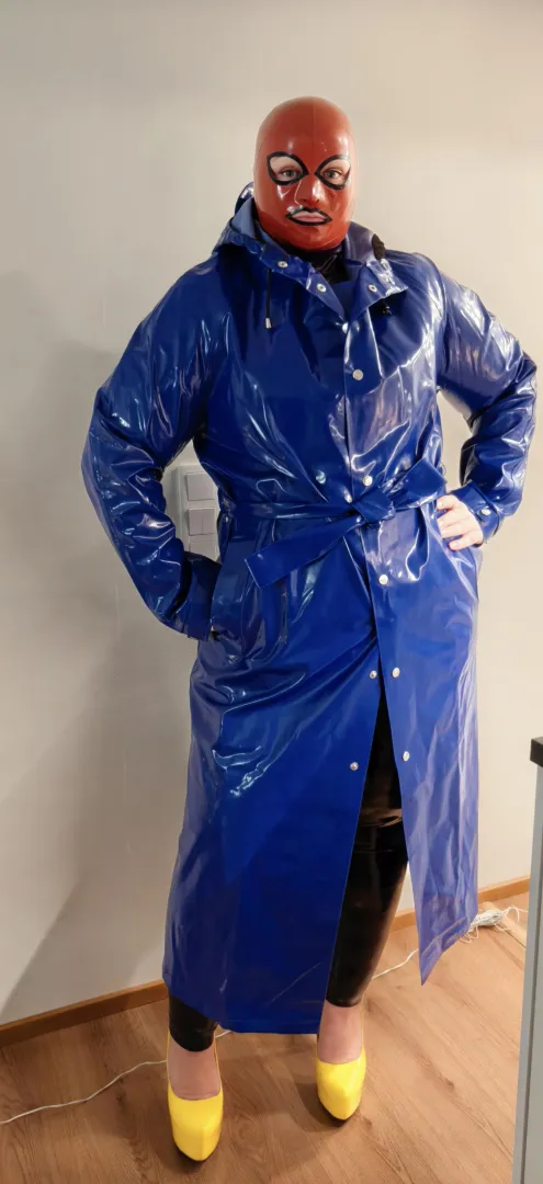 Shiny rain jacket