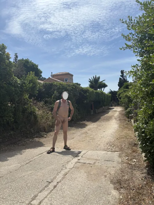 Walking around without any clothes on