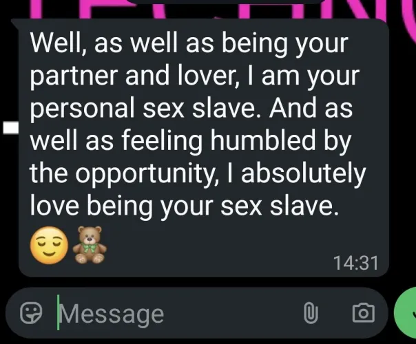 When your toy starts calling himself 'slave' [melts]