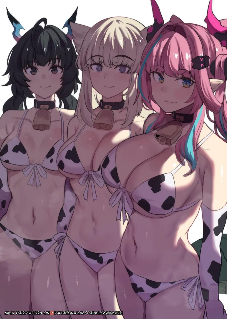 Chen, Perlica & Yvonne in Cow Bikini (HimeHinghoi)