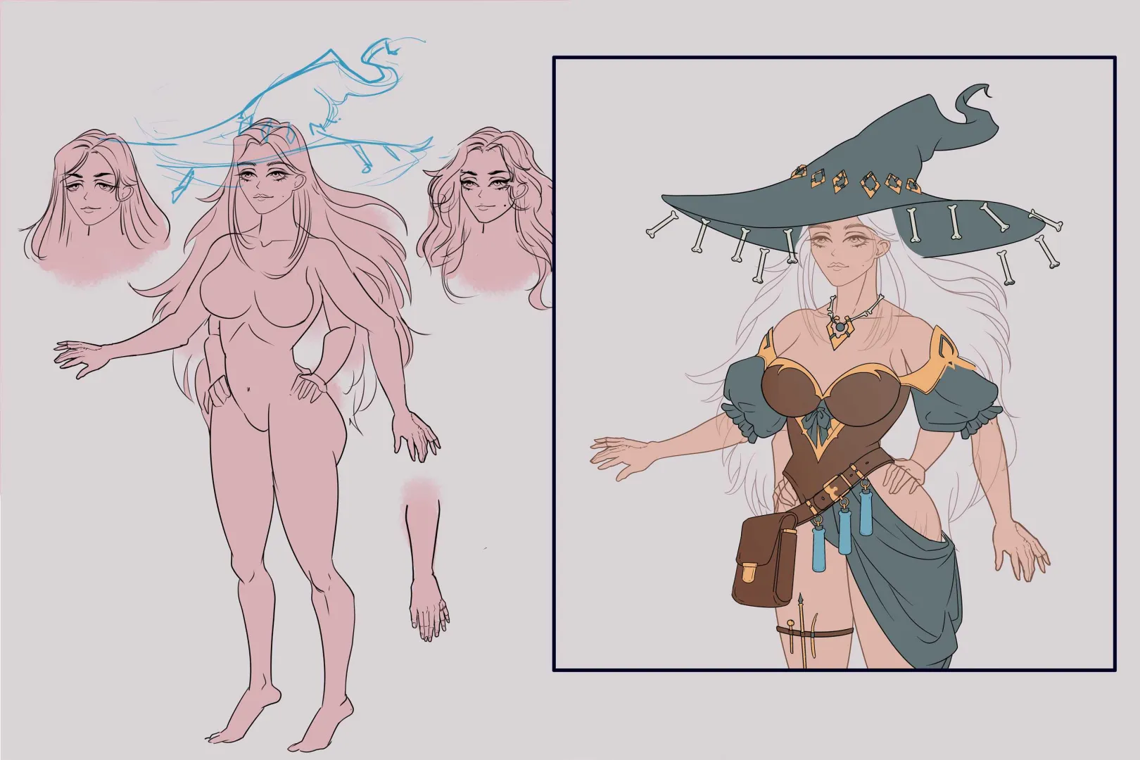 From Sketch to Magic: The Birth of a Witch. ✨ DEVLOG