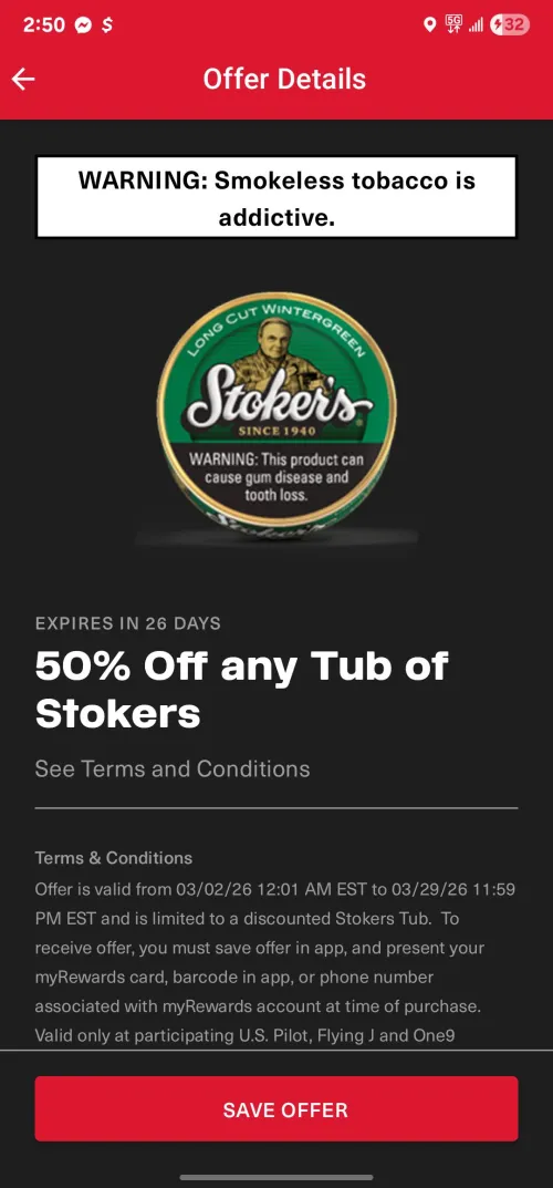 Half off tubs Pilot/ Flying J app.