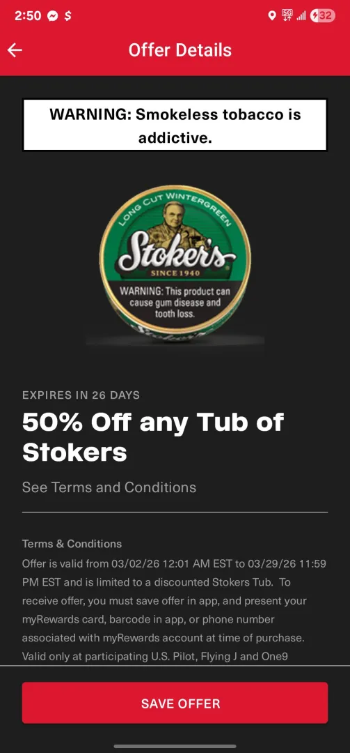 Half off tubs Pilot/ Flying J app.