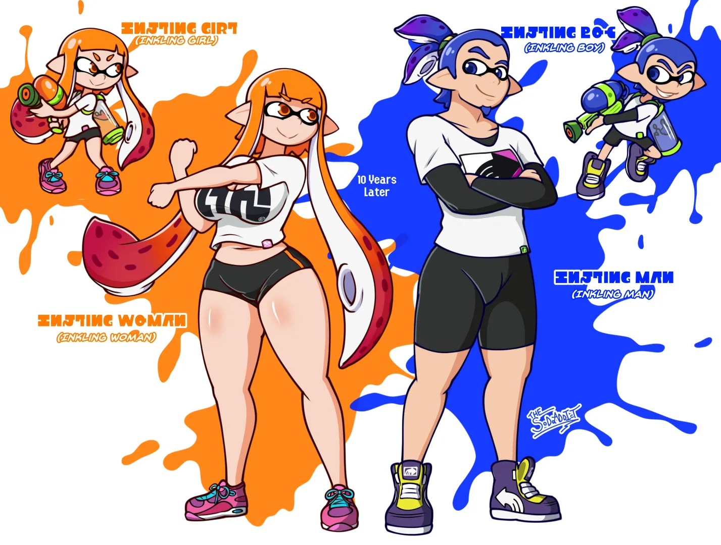 Inkling Woman and Inkling Man by TheSoderAddict