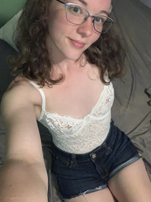 Looking sweet in my jean shorts