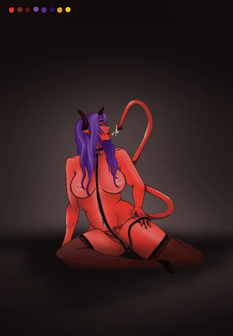 Meet Shutina - a Succubus who loves to play with her tail ❤️