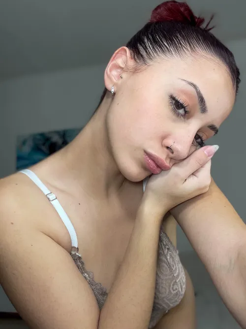 My kissable lips and my red hairbun