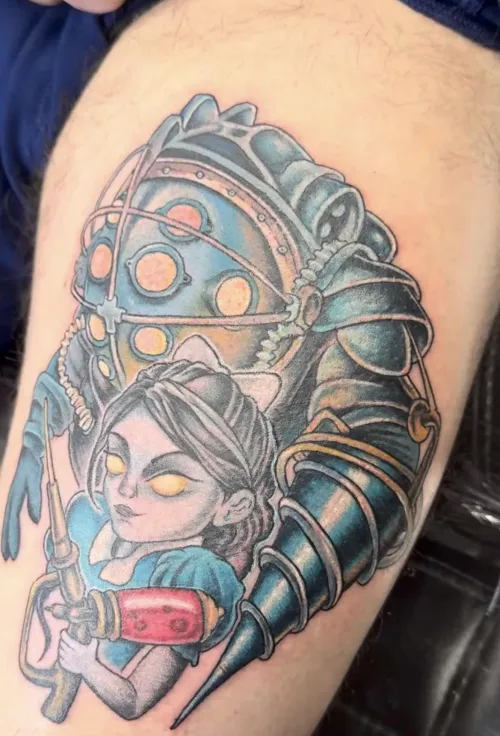 New tattoo on my leg. Please subscribe to my Onlyfans. Link is on my bio.