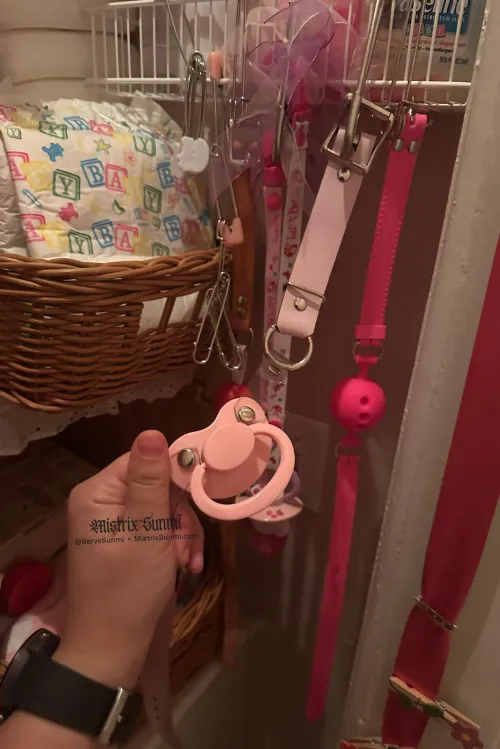 Diapered and binky GAGED