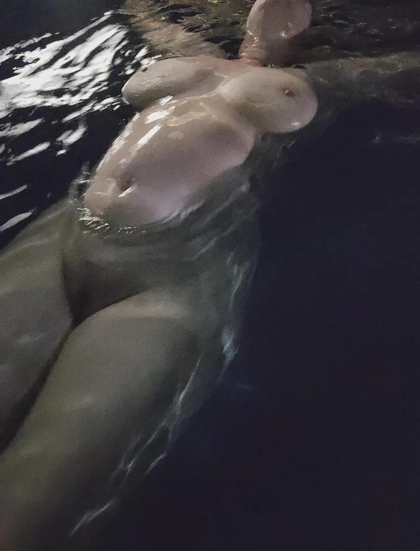 Floating in the pool