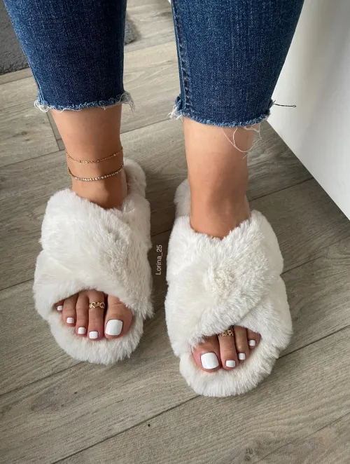 White toes in my slippers
