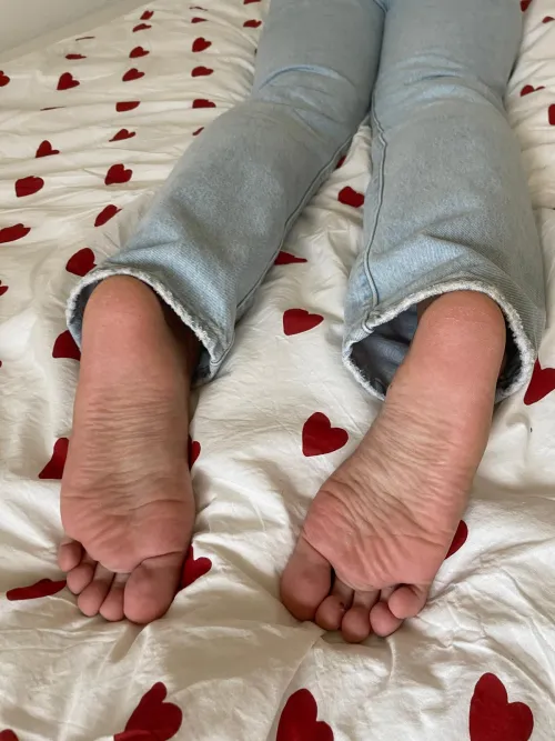 You came home and saw my feet like this - what are you doing first?