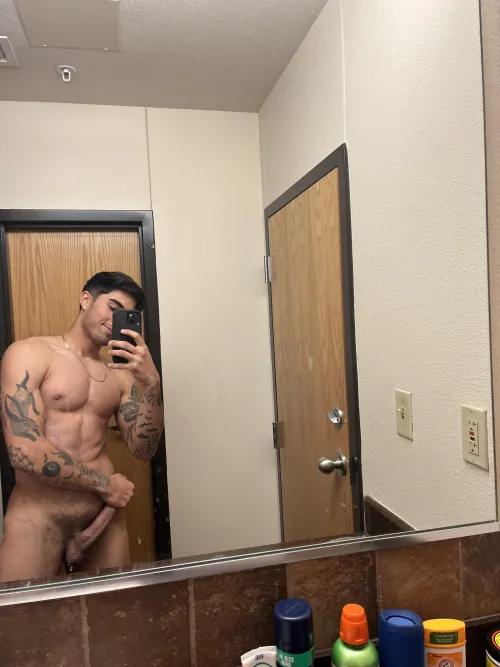 Fit hung Latino bull