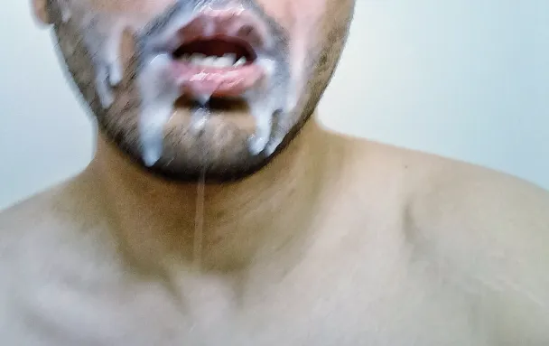 Grindr date blessed me with his cum. Walked back home like this.