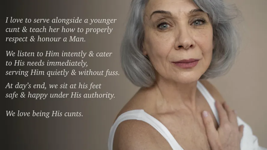 I love to serve alongside a younger cunt…