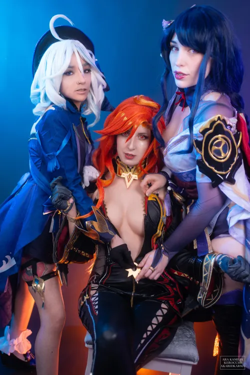 Mavuika, Furina & Raiden Shogun from Genshin Impact by Kerocchi, AkaRedKarma & AraKamelia