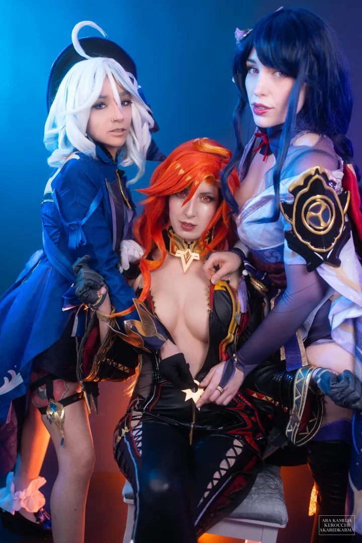 Mavuika, Furina & Raiden Shogun from Genshin Impact by Kerocchi, AkaRedKarma & AraKamelia