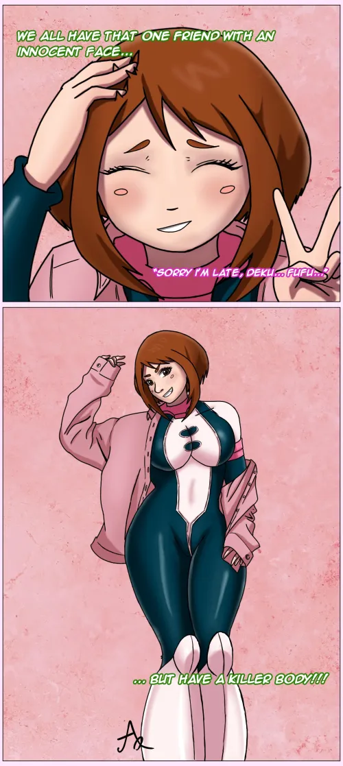 Ochacho's Innocent Face, Killer Body (Art by me, ArtQuela)