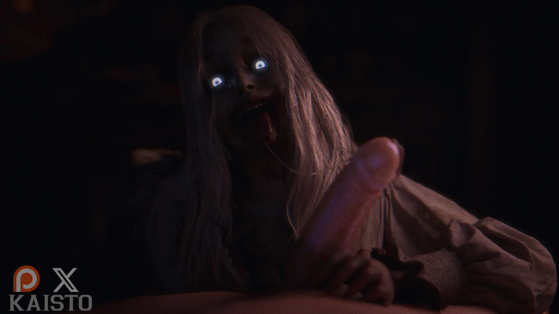 Selena Corey giving a spooky blowjob (Kaisto)