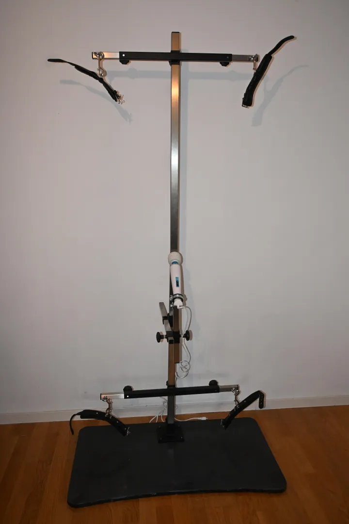 Standing steel bondage pillar with accessories made by me