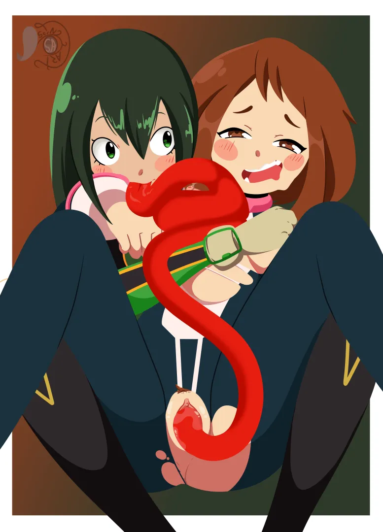 Uraraka and tsuyu (Art by me)