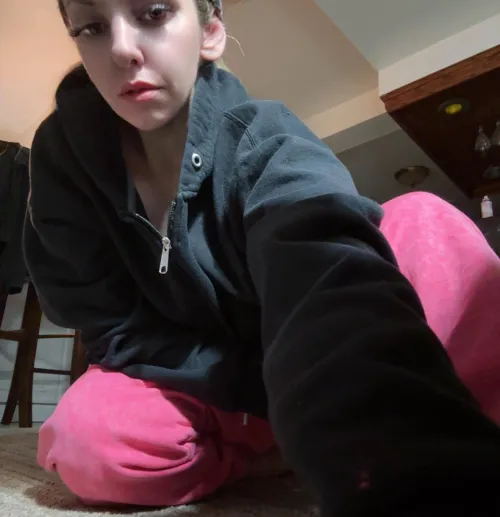 Bright pink sweatpants