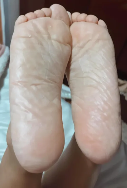 Enjoy the wrinkles on my soles. I need them counted. Do it