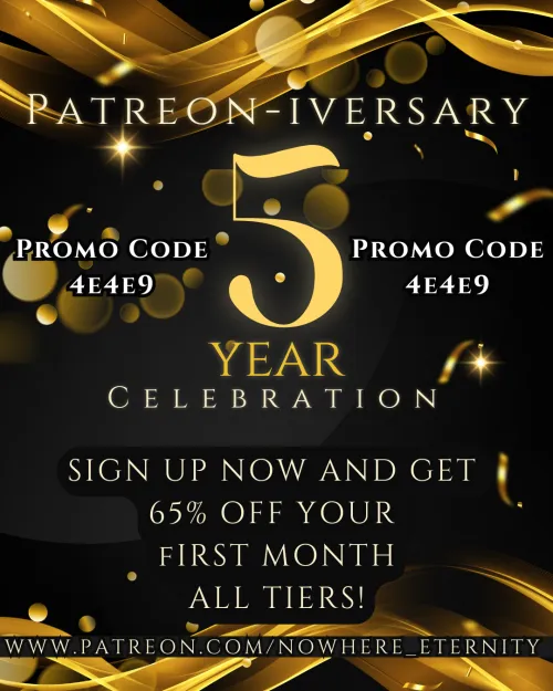Patreon-iversary SALE!!! 65% OFF YOUR FIRST MONTH!