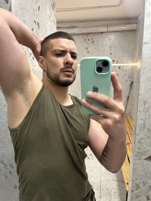 sweaty after training