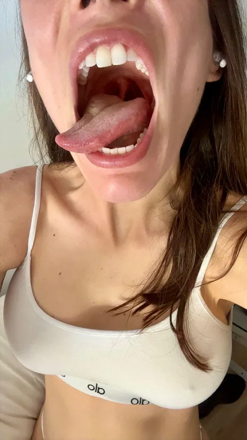 Would it make you happy to play with my tongue?