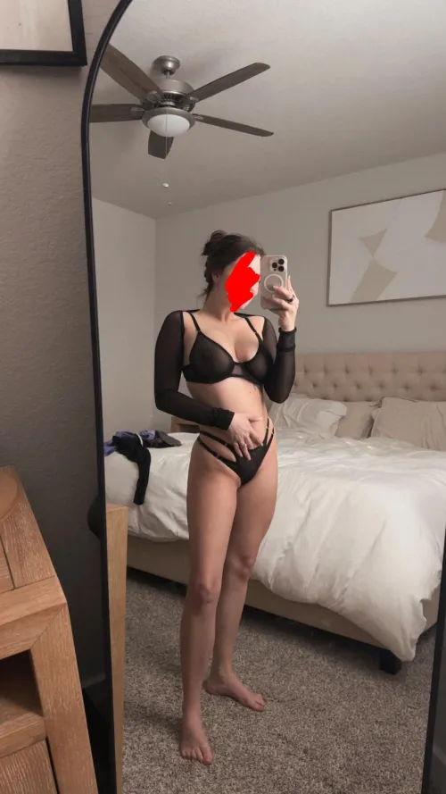 Mommy with a surprise for daddy when he gets home