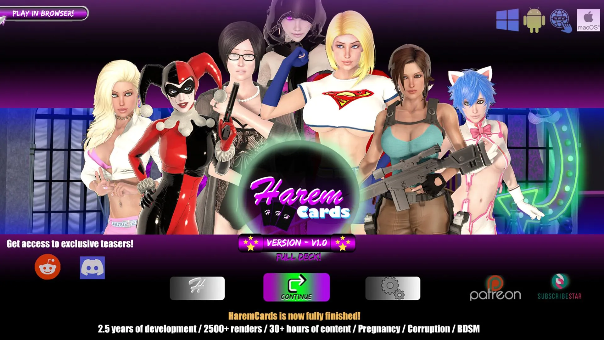 My little breeding focused game is now finished (V1.0 released!) and available for everyone on all devices! Have Fun and cheers for all the support! :-) [HaremCards] (Pink Palm Production)