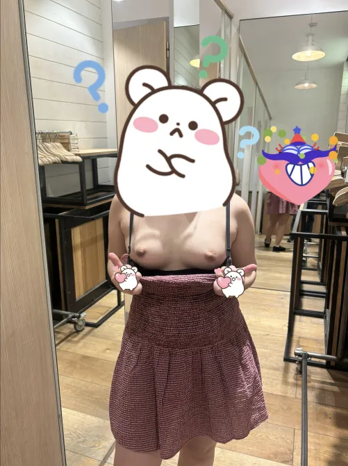 Boob Flash Just Outside the Mall Fitting Room