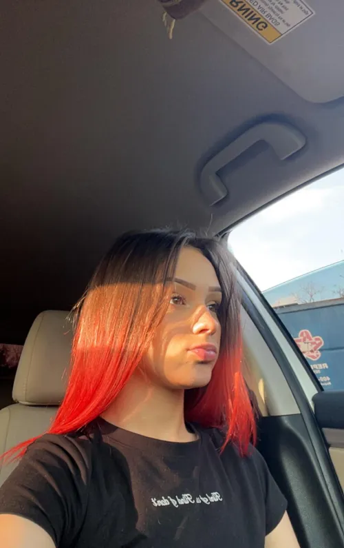 Hair down and straight today.