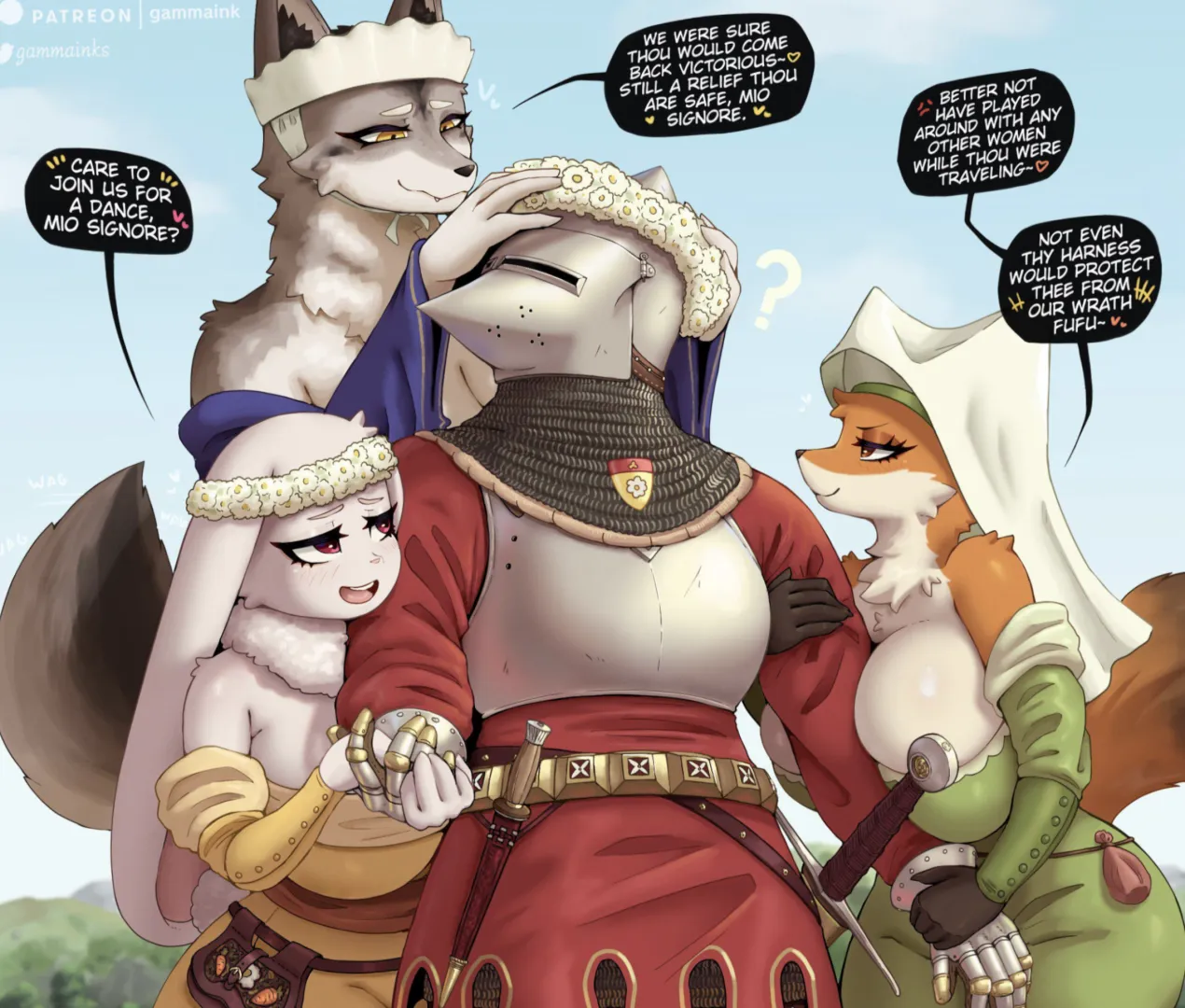 Human men belong to anthro women (@gammainks) [MFFF]