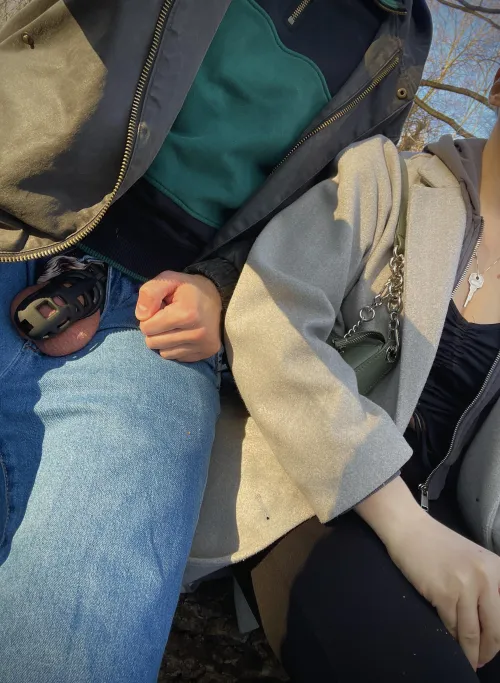 We took our chastity secret to the park today. People walked right past us… none of them knew. Should I make him do this more often?