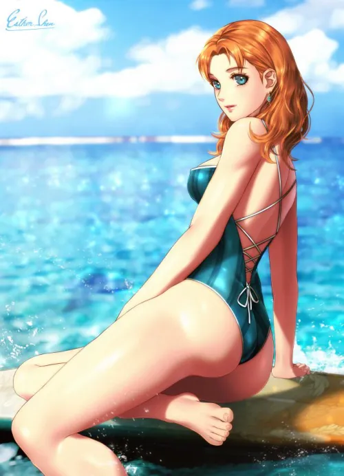 Annette Chilling on Surfboard [Fire Emblem]