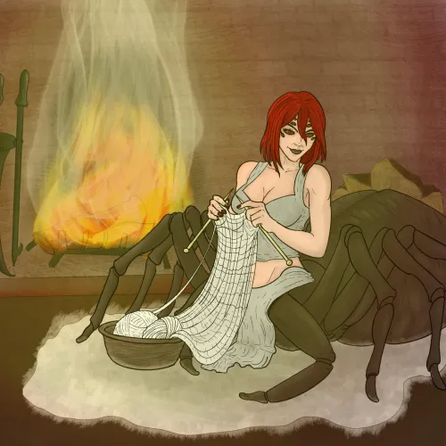 Cozy Little Spinner (original artwork by me, Procreate, 2026)