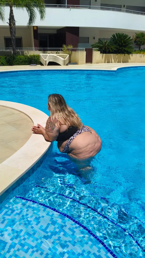 Do you prefer my belly hang or my cellulite?