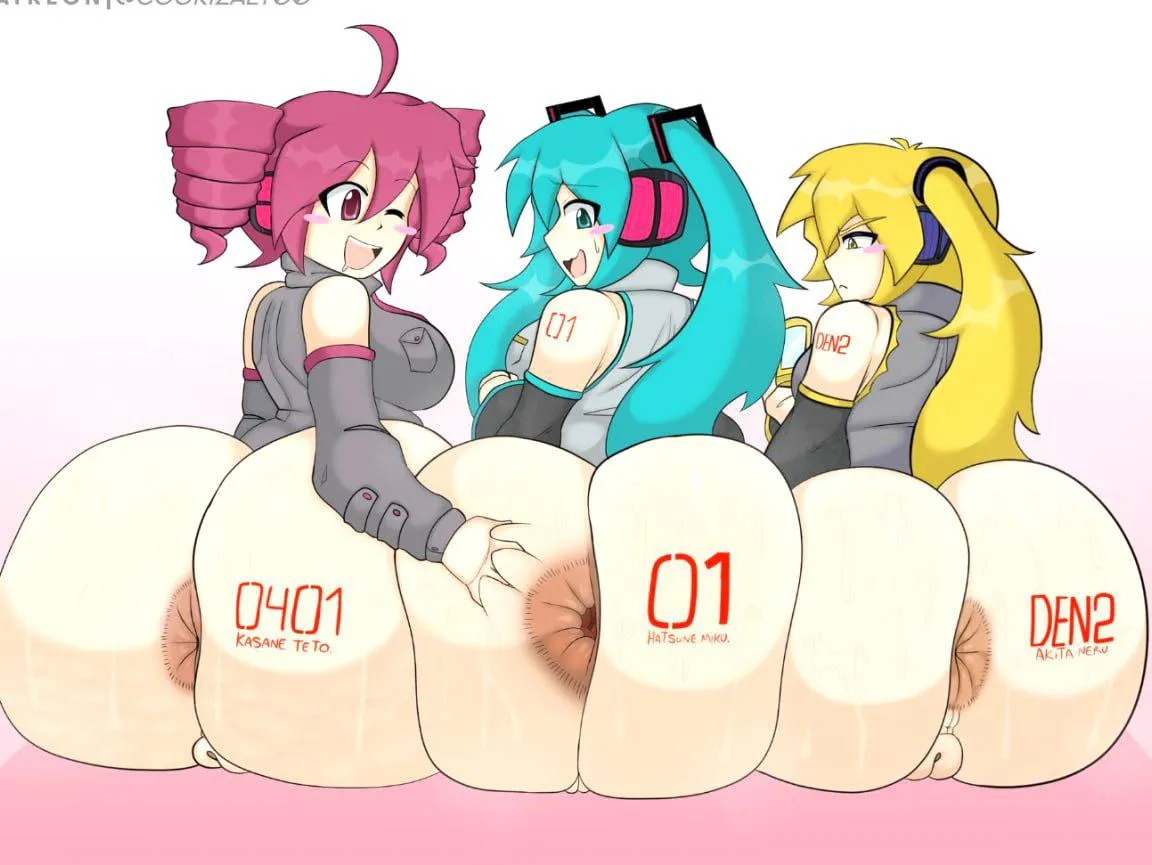 Kasane Teto, Hatsune Miku, & Akita Neru (cookizalt00) [Vocaloid]