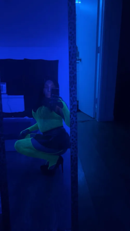 Neon lingerie & Looking