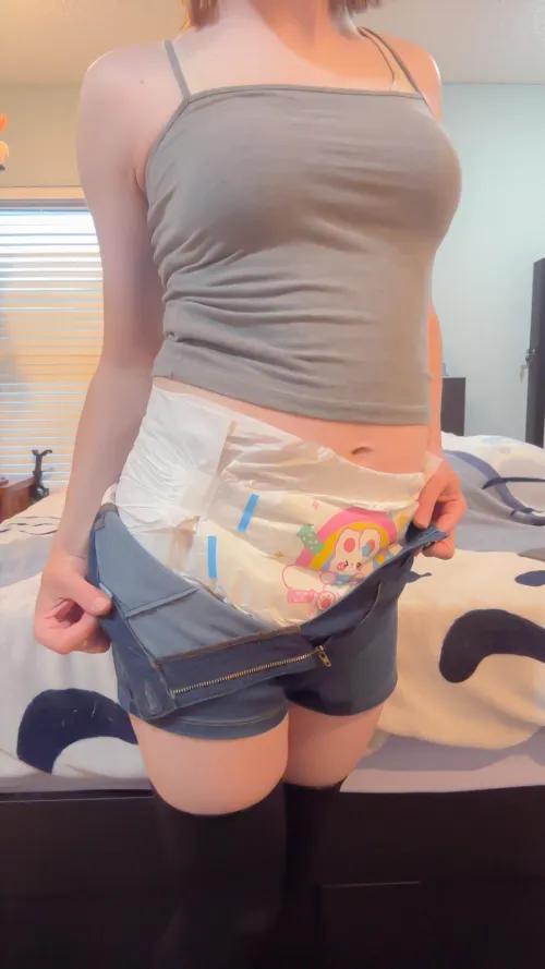 Not typically what a girl might wear under her shorts, but I think it still works. Right?