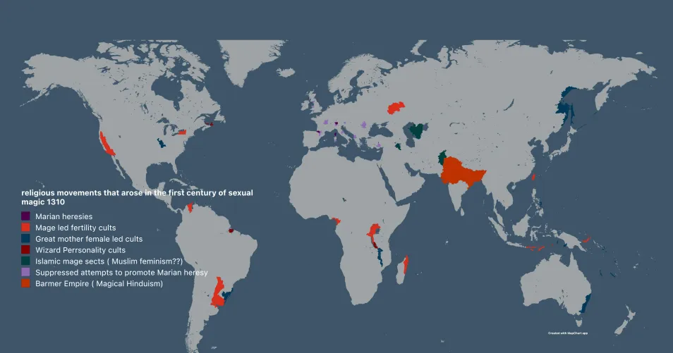 Religious movements that sprung up and spread during the first century of sexual magic (1212-1312)